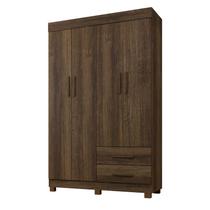 Guarda Roupa Solteiro 4 Portas 2 Gavetas Copacabana New Benetil Móveis Imbuia