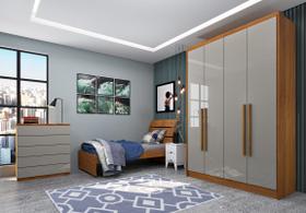 Guarda Roupa Solteiro 4 Portas 2 Gavetas - Dinamarca-Cinamomo/Off White - Tcil Móveis Guarda Roupa Solteiro 4 Portas 2 Gavetas - Dinamarca-Cinamomo/Off White - Tcil Móveis