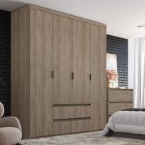 Guarda Roupa Solteiro 4 Portas 2 Gavetas em MDF Nobre THB Guarda Roupa Solteiro 4 Portas 2 Gavetas em MDF Nobre THB