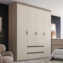 Guarda Roupa Solteiro 4 Portas 2 Gavetas em MDF Nobre THB
