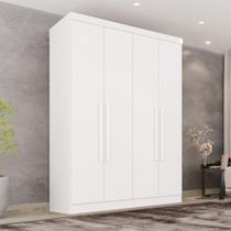 Guarda-Roupa Solteiro 4 Portas 2 Gavetas França Branco - Espresso Móveis