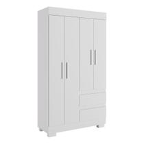 Guarda Roupa Solteiro 4 Portas 2 Gavetas Maya Acp Móveis Branco