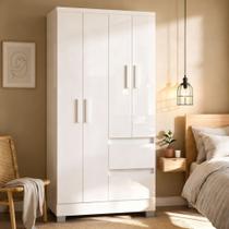 Guarda Roupa Solteiro 4 Portas 2 Gavetas Nápoles Poquema