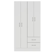 Guarda Roupa Solteiro 4 Portas 2 Gavetas Panama 170cm RP4020 Cor Branco - Fellicci Móveis Guarda Roupa Solteiro 4 Portas 2 Gavetas Panama 170cm RP4020 Cor Branco - Fellicci Móveis