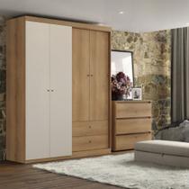 Guarda Roupa Solteiro 4 Portas 2 Gavetas Star THB