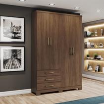 Guarda Roupa Solteiro 4 Portas 3 Gavetas Caju