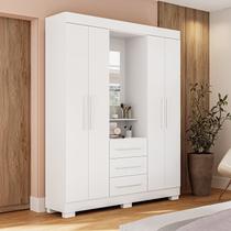 Guarda-roupa Solteiro 4 Portas 3 Gavetas Capelinha com Espelho 164cm Espresso Móveis Guarda-roupa Solteiro 4 Portas 3 Gavetas Capelinha com Espelho 164cm Espresso Móveis
