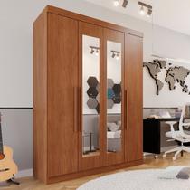 Guarda-roupa Solteiro 4 Portas 3 Gavetas com Espelho Roma Espresso Móveis