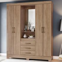 Guarda-Roupa Solteiro 4 Portas 3 Gavetas Jequitibá B24 - Briz