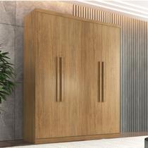 Guarda-Roupa Solteiro 4 Portas 3 Gavetas MDF Amsterdã