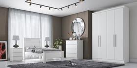 Guarda Roupa Solteiro 4 Portas 3 Gavetas - Moderni -Branco - Móveis Novo Horizonte Guarda Roupa Solteiro 4 Portas 3 Gavetas - Moderni -Branco - Móveis Novo Horizonte