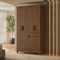 Guarda-Roupa Solteiro 4 Portas 4 Gavetas e Chave e Pés Sobral