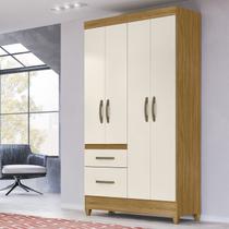 Guarda-roupa Solteiro 4 Portas 4 Gavetas e Pés Sobral