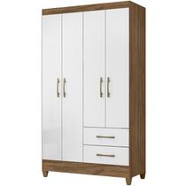 Guarda Roupa Solteiro 4 Portas 9520 Naturale Branco Moval