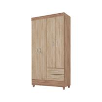 Guarda Roupa Solteiro 4 Portas Astro Nogal Vanilla Touch Baby Home-Demóbile