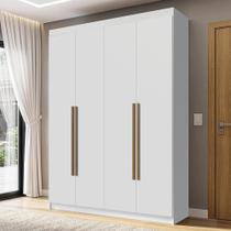 Guarda-Roupa Solteiro 4 Portas Batentes Branco/Branco/Rustic Venus Madesa Guarda-Roupa Solteiro 4 Portas Batentes Branco/Branco/Rustic Venus Madesa