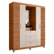 Guarda-Roupa Solteiro 4 Portas Bater 3 Gavetas Capelinha Clapton Caemmun Guarda-Roupa Solteiro 4 Portas Bater 3 Gavetas Capelinha Clapton Caemmun