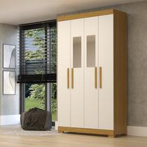 Guarda-roupa Solteiro 4 Portas com Espelho 100% MDF 110cm Papoulas Espresso Móveis Guarda-roupa Solteiro 4 Portas com Espelho 100% MDF 110cm Papoulas Espresso Móveis