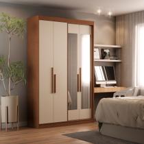 Guarda Roupa Solteiro 4 Portas com Espelho Manila