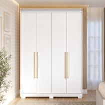 Guarda Roupa Solteiro 4 Portas com Pés em MDF Júlia Panan Móveis Guarda Roupa Solteiro 4 Portas com Pés em MDF Júlia Panan Móveis