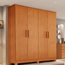 Guarda Roupa Solteiro 4 Portas com Pés em MDF Nina Bianchi