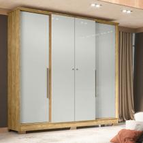 Guarda Roupa Solteiro 4 Portas com Pés Mônaco Visão Móveis