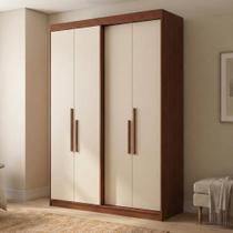 Guarda Roupa Solteiro 4 Portas e 2 Gavetas 100% MDF Manila Carvalho Vermontt/Off White Guarda Roupa Solteiro 4 Portas e 2 Gavetas 100% MDF Manila Carvalho Vermontt/Off White