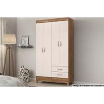 Guarda Roupa Solteiro 4 Portas e 2 Gavetas Astro Amêndola Touch - Demóbile