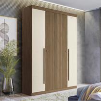 Guarda Roupa Solteiro 4 Portas e 2 Gavetas Buriti jatoba/Areia - Santos Andirá Guarda Roupa Solteiro 4 Portas e 2 Gavetas Buriti jatoba/Areia - Santos Andirá