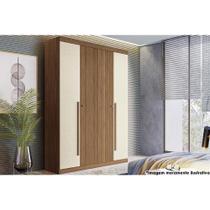 Guarda Roupa Solteiro 4 Portas e 2 Gavetas Buriti jatoba/Areia - Santos Andirá Guarda Roupa Solteiro 4 Portas e 2 Gavetas Buriti jatoba/Areia - Santos Andirá