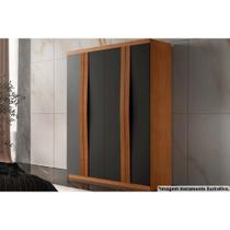 Guarda Roupa Solteiro 4 Portas e 2 Gavetas Grécia Naturale/Grafite - Rufato