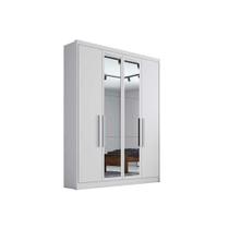 Guarda Roupa Solteiro 4 Portas e 3 Gavetas c/ Espelho Moderni Plus Branco - Novo Horizonte Guarda Roupa Solteiro 4 Portas e 3 Gavetas c/ Espelho Moderni Plus Branco - Novo Horizonte