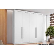 Guarda Roupa Solteiro 4 Portas e 4 Gavetas Bérgamo Branco - Conquista Guarda Roupa Solteiro 4 Portas e 4 Gavetas Bérgamo Branco - Conquista