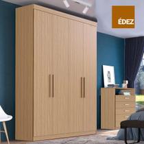 Guarda-Roupa Solteiro 4 Portas Édez Ash, Cedro