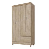 Guarda Roupa Solteiro 4 Portas Lotus 42060 Nogal / Vanilla Touch Demóbile