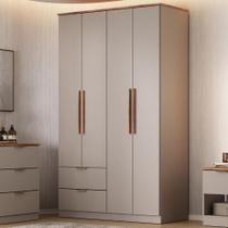 Guarda Roupa Solteiro 4 Portas Milan Carraro Avelã Guarda Roupa Solteiro 4 Portas Milan Carraro Avelã