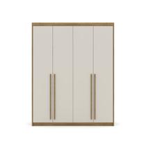 Guarda Roupa Solteiro 4 Portas Nature Fendi Dubai Com Pés 100% MDF Vila Rica