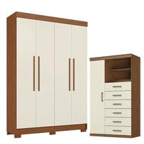 Guarda Roupa Solteiro 4 Portas Sarandi com Cômoda Marabá Jatoba Areia - Santos Andirá Guarda Roupa Solteiro 4 Portas Sarandi com Cômoda Marabá Jatoba Areia - Santos Andirá
