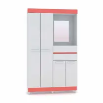 Guarda Roupa Solteiro 4 Portas Vitória 1007989 Branco Rosa Vila Rica Guarda Roupa Solteiro 4 Portas Vitória 1007989 Branco Rosa Vila Rica