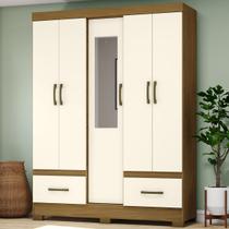 Guarda-Roupa Solteiro 5 Portas 2 Gavetas Nature/Off White B60 - Briz