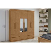 Guarda Roupa Solteiro 6 Portas (2 c/ Espelho) e 4 GavetasZeus Amêndoa - Lopas Guarda Roupa Solteiro 6 Portas (2 c/ Espelho) e 4 GavetasZeus Amêndoa - Lopas