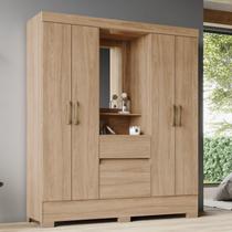Guarda-roupa Solteiro 6 Portas 2 Gavetas Bs01
