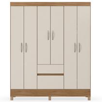 Guarda Roupa Solteiro 6 Portas 2 Gavetas com Espaço Sapateira Demóbile Havana 181x149x47cm