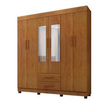 Guarda Roupa Solteiro 6 Portas 2 Gavetas Com Espelho Copacabana New Benetil Móveis Cinamomo