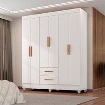 Guarda Roupa Solteiro 6 Portas 2 Gavetas com Pés Lite Móveis Leão