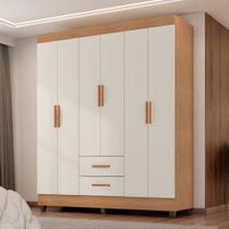 Guarda Roupa Solteiro 6 Portas 2 Gavetas com Pés Lite Móveis Leão Guarda Roupa Solteiro 6 Portas 2 Gavetas com Pés Lite Móveis Leão