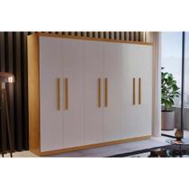 Guarda Roupa Solteiro 6 Portas e 2 Gavetas Espanha Imbuia/Off White - Rufato Guarda Roupa Solteiro 6 Portas e 2 Gavetas Espanha Imbuia/Off White - Rufato