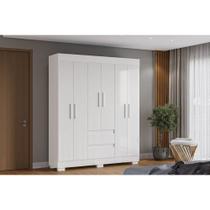 Guarda Roupa Solteiro 6 Portas e 2 Gavetas Maya Branco - ACP