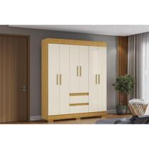 Guarda Roupa Solteiro 6 Portas e 2 Gavetas Maya Nature/Off White - ACP