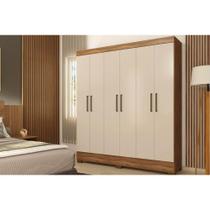 Guarda Roupa Solteiro 6 Portas e 2 Gavetas Verso - Amendola/Off White - Demóbile